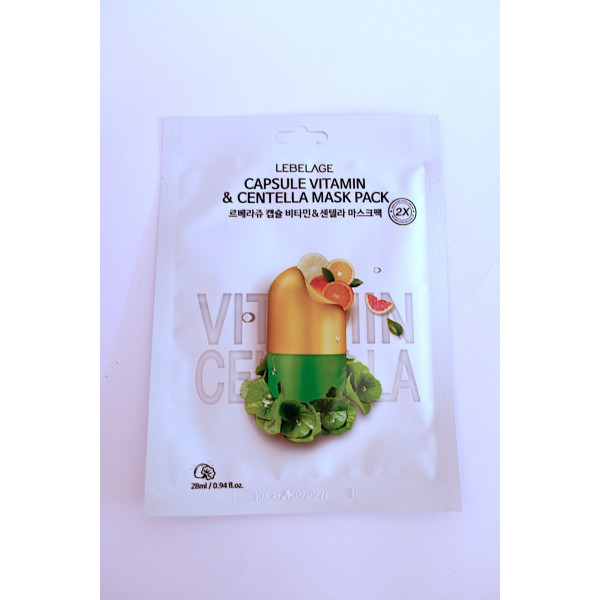 Lebelage Capsule Vitamin & Centella Mask Pack Тканевая маска для лица с витамином и центеллой 